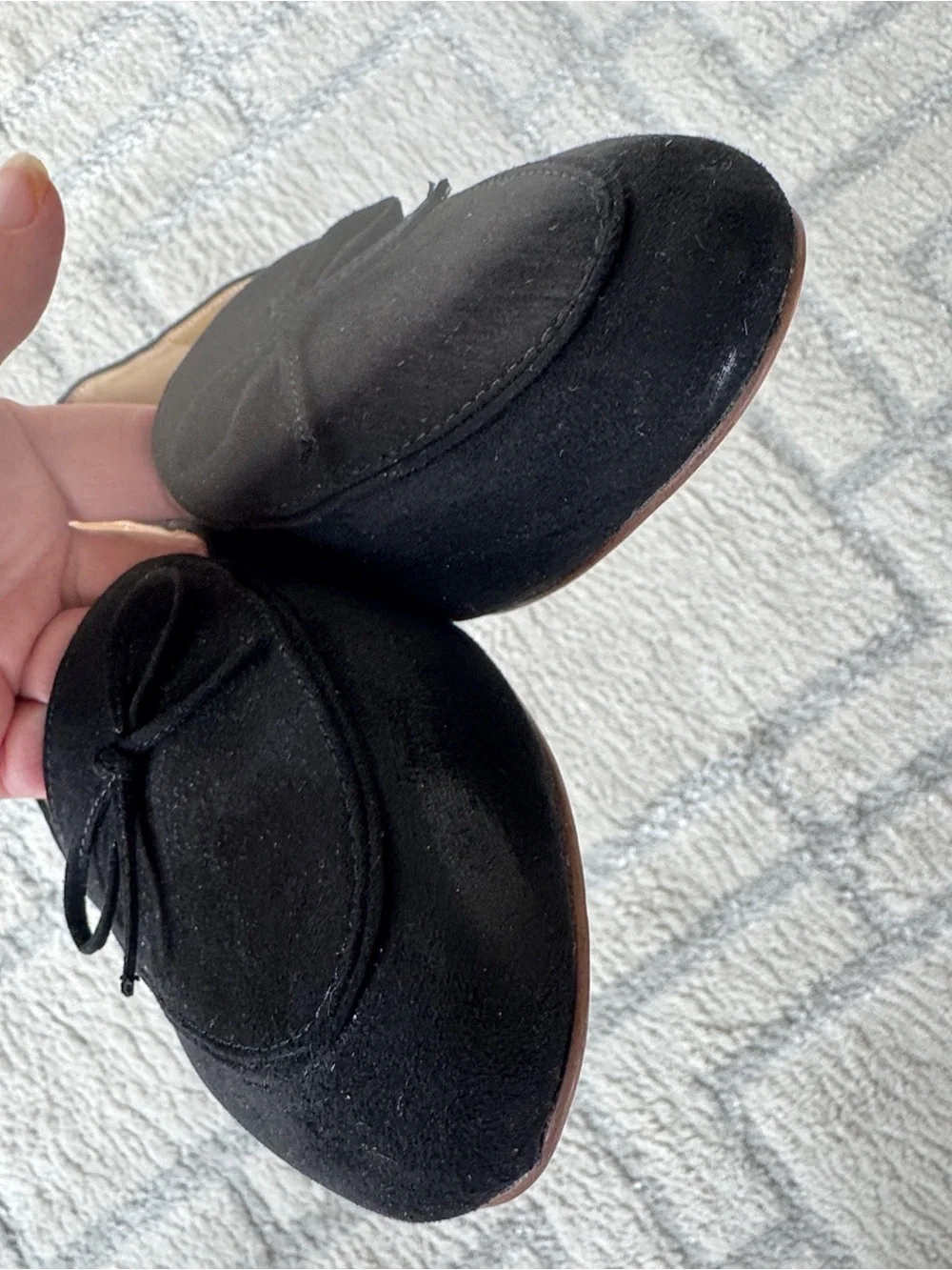 J.Crew Classic black textile faux-suede bow loafers size 8 1/2